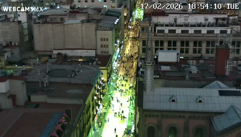 Mexio City, Avenida Francisco I. Madero Avenue  Live Cam - Centro, Ciudad de Mexico, Mexico