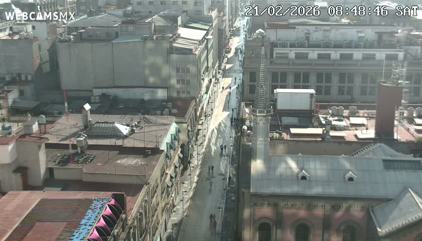 Mexio City, Avenida Francisco I. Madero Avenue  Live Cam - Centro, Ciudad de Mexico, Mexico