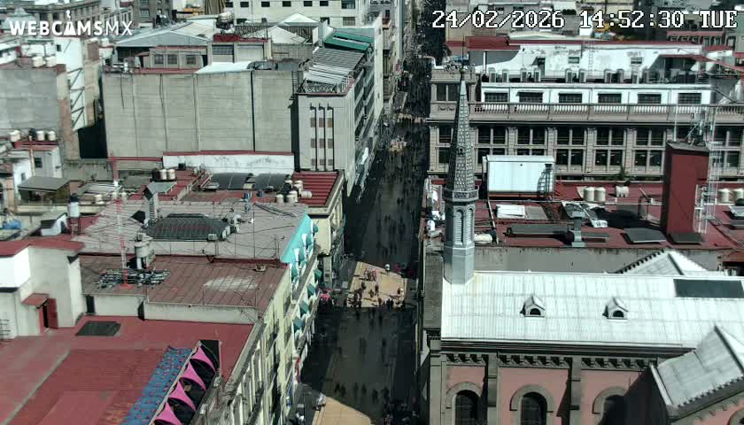 Mexio City, Avenida Francisco I. Madero Avenue  Live Cam - Centro, Ciudad de Mexico, Mexico