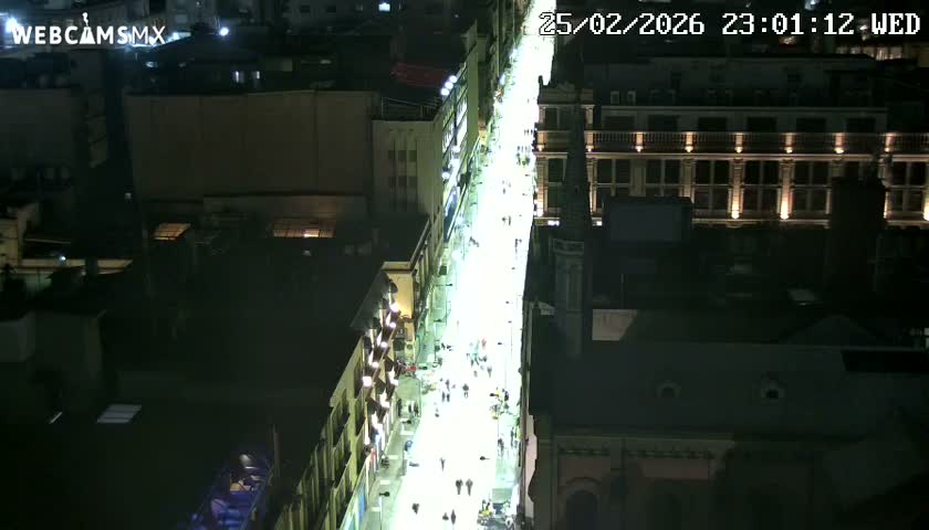 Mexio City, Avenida Francisco I. Madero Avenue  Live Cam - Centro, Ciudad de Mexico, Mexico