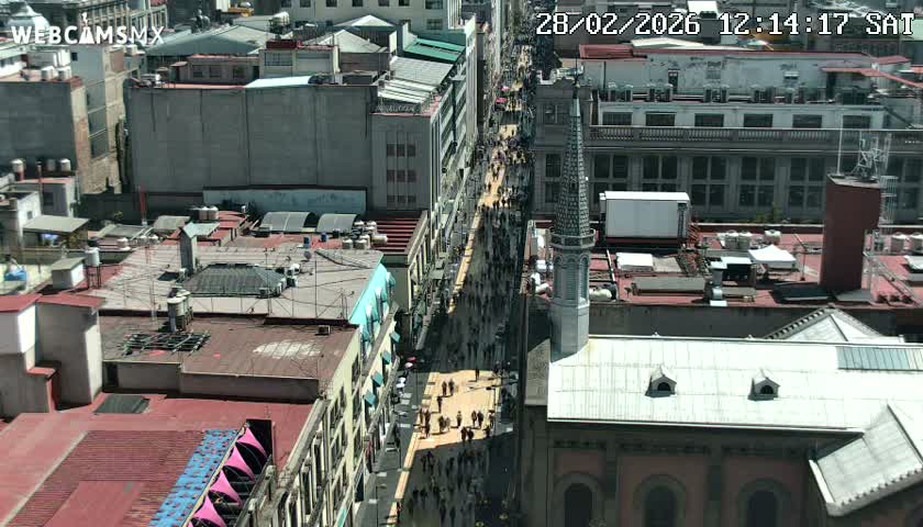 Mexio City, Avenida Francisco I. Madero Avenue  Live Cam - Centro, Ciudad de Mexico, Mexico