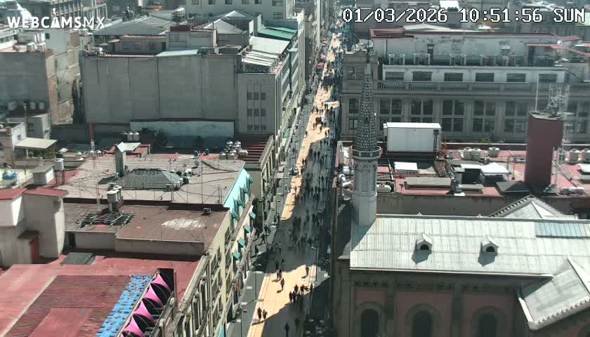 Mexio City, Avenida Francisco I. Madero Avenue  Live Cam - Centro, Ciudad de Mexico, Mexico