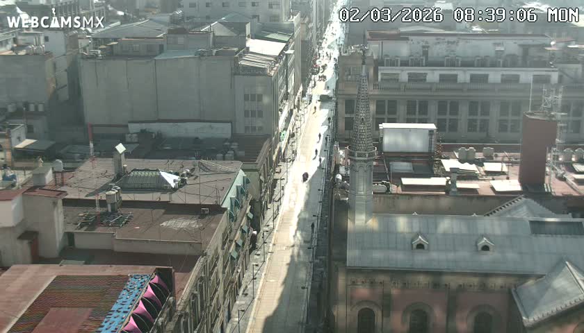 Mexio City, Avenida Francisco I. Madero Avenue  Live Cam - Centro, Ciudad de Mexico, Mexico