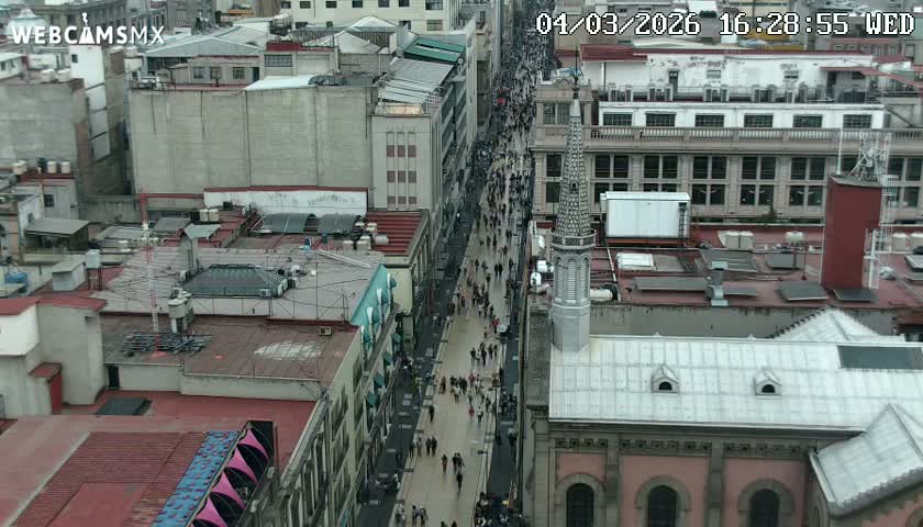 Mexio City, Avenida Francisco I. Madero Avenue  Live Cam - Centro, Ciudad de Mexico, Mexico