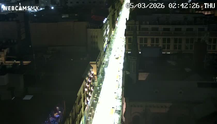Mexio City, Avenida Francisco I. Madero Avenue  Live Cam - Centro, Ciudad de Mexico, Mexico