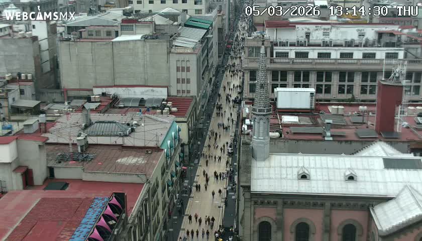 Mexio City, Avenida Francisco I. Madero Avenue  Live Cam - Centro, Ciudad de Mexico, Mexico