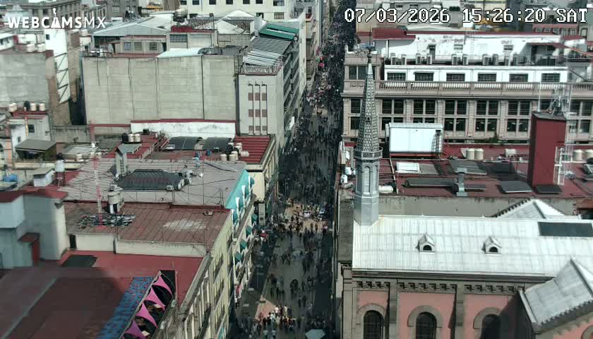 Mexio City, Avenida Francisco I. Madero Avenue  Live Cam - Centro, Ciudad de Mexico, Mexico