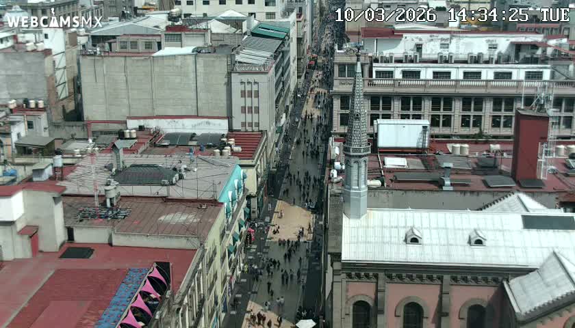 Mexio City, Avenida Francisco I. Madero Avenue  Live Cam - Centro, Ciudad de Mexico, Mexico