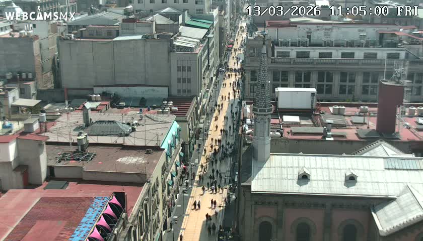 Mexio City, Avenida Francisco I. Madero Avenue  Live Cam - Centro, Ciudad de Mexico, Mexico