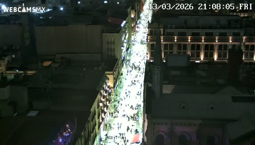 Mexio City, Avenida Francisco I. Madero Avenue  Live Cam - Centro, Ciudad de Mexico, Mexico
