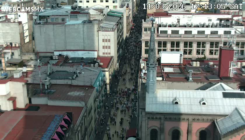 Mexio City, Avenida Francisco I. Madero Avenue  Live Cam - Centro, Ciudad de Mexico, Mexico