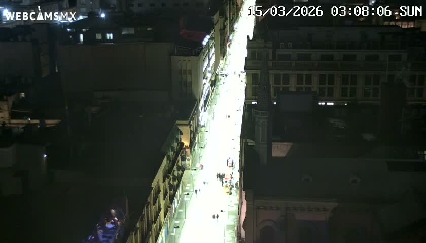 Mexio City, Avenida Francisco I. Madero Avenue  Live Cam - Centro, Ciudad de Mexico, Mexico