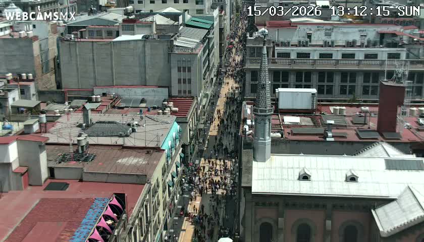 Mexio City, Avenida Francisco I. Madero Avenue  Live Cam - Centro, Ciudad de Mexico, Mexico