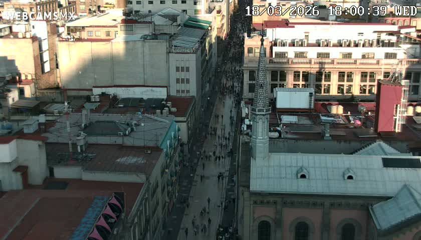 Mexio City, Avenida Francisco I. Madero Avenue  Live Cam - Centro, Ciudad de Mexico, Mexico