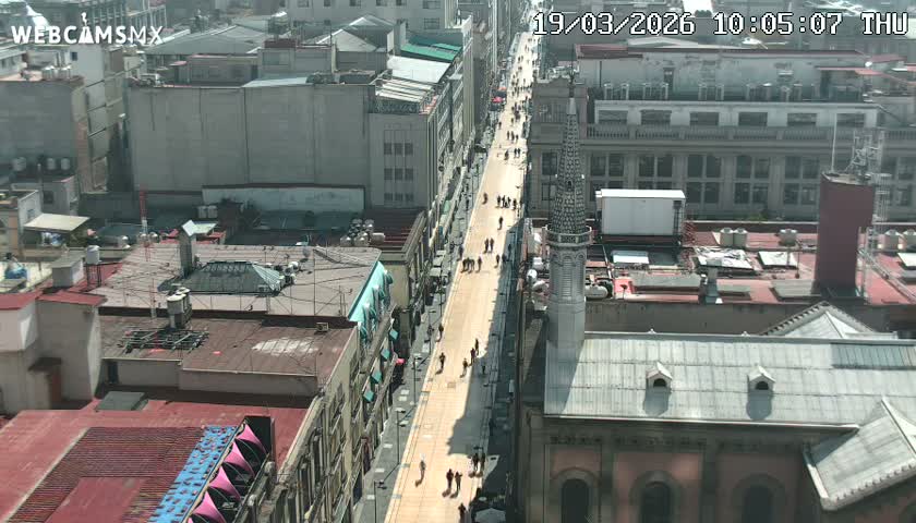Mexio City, Avenida Francisco I. Madero Avenue  Live Cam - Centro, Ciudad de Mexico, Mexico