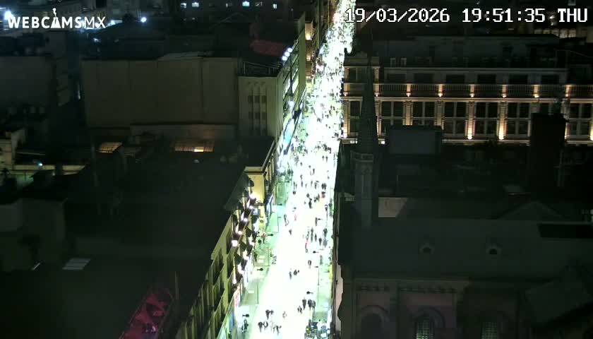 Mexio City, Avenida Francisco I. Madero Avenue  Live Cam - Centro, Ciudad de Mexico, Mexico