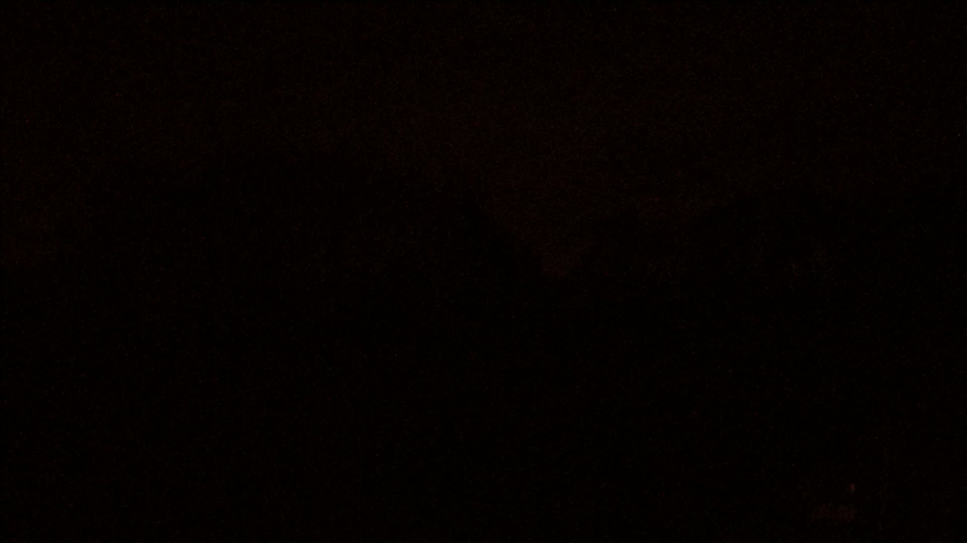 The image is an almost entirely black background with a few very faint, sparse reddish-brown speckles.