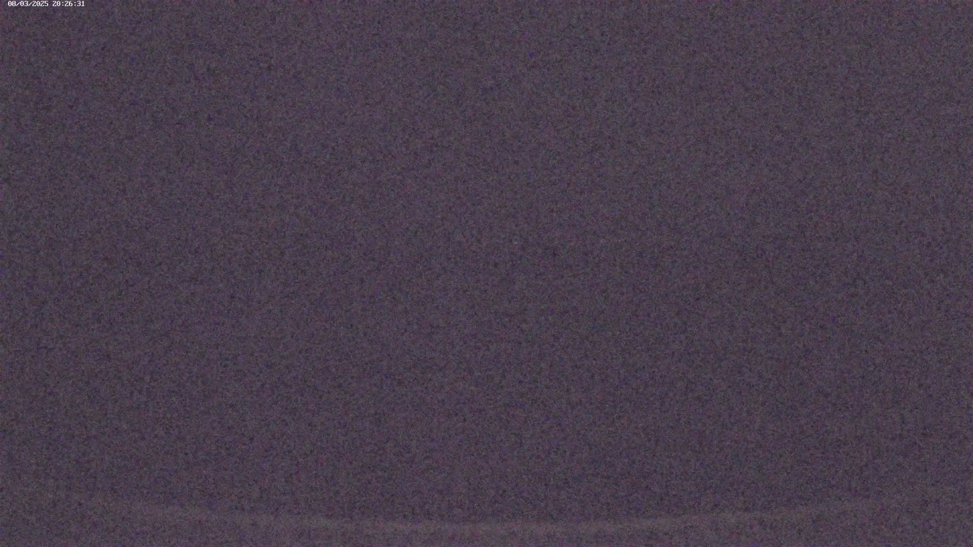 A grainy, dark purplish-grey image fills the frame.