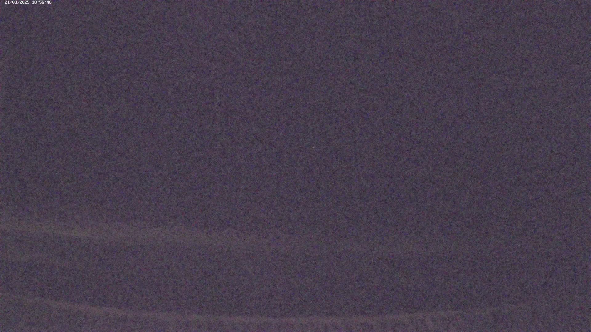 A grainy, dark purplish-grey image shows a mostly clear night sky.