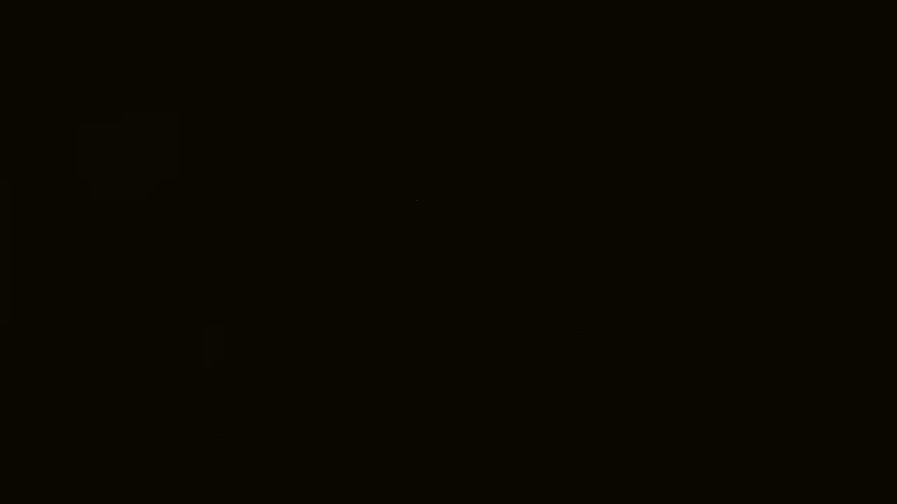 The image is almost entirely black, with a few faint, indistinct yellowish-brown shapes.