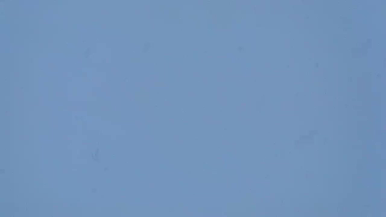 A light-blue sky with a few small, indistinct specks.