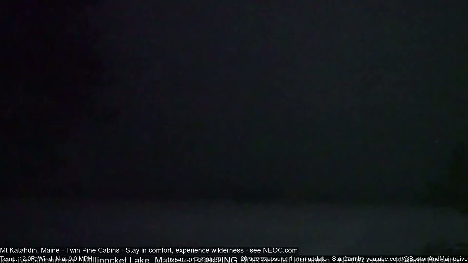A dark, nighttime scene with a completely black sky.