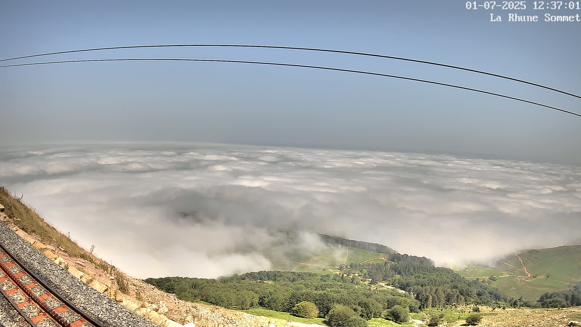 Saint-Jean-de-Luz from Sommet de La Rhune Mountain Summit Panaromic Live Cam - Bayonne, 	Pyrenees-Atlantiques, Nouvelle-Aquitaine, France