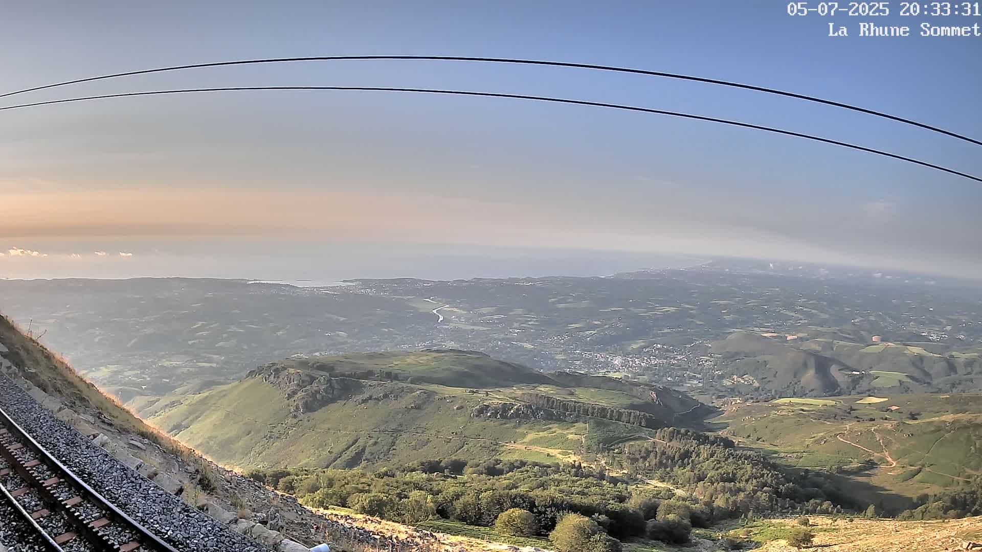 Saint-Jean-de-Luz from Sommet de La Rhune Mountain Summit Panaromic Live Cam - Bayonne, 	Pyrenees-Atlantiques, Nouvelle-Aquitaine, France