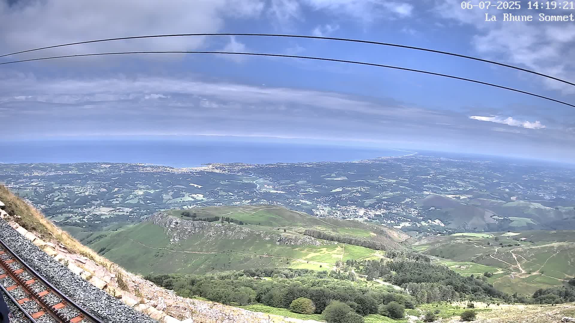 Saint-Jean-de-Luz from Sommet de La Rhune Mountain Summit Panaromic Live Cam - Bayonne, 	Pyrenees-Atlantiques, Nouvelle-Aquitaine, France
