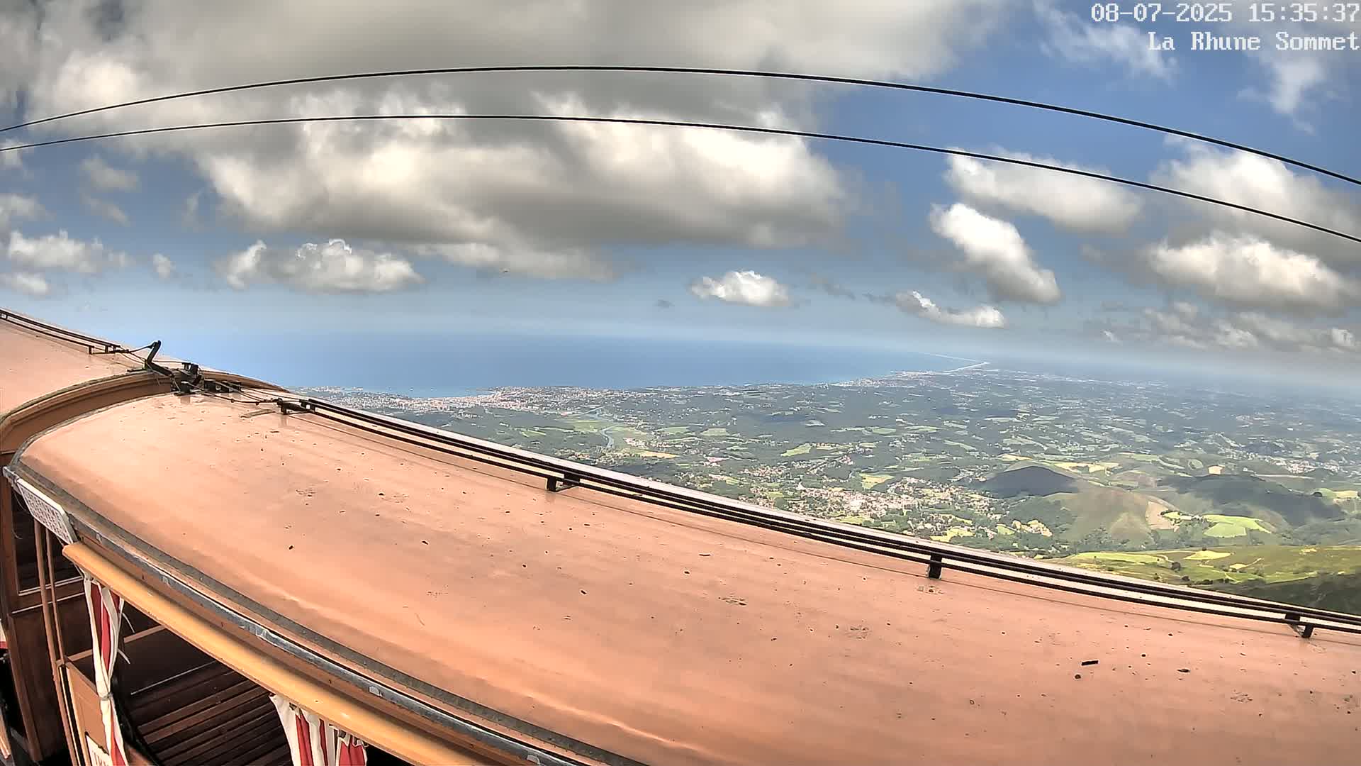 Saint-Jean-de-Luz from Sommet de La Rhune Mountain Summit Panaromic Live Cam - Bayonne, 	Pyrenees-Atlantiques, Nouvelle-Aquitaine, France