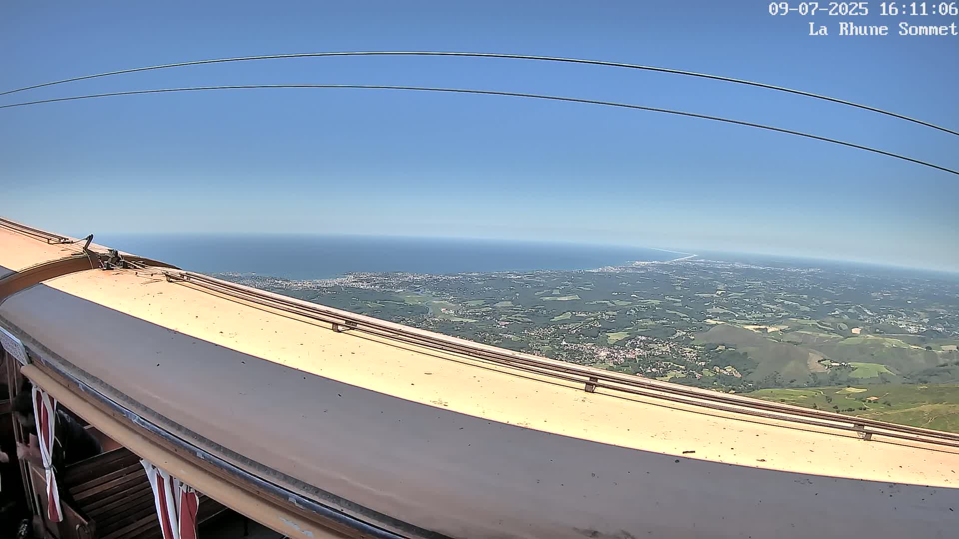 Saint-Jean-de-Luz from Sommet de La Rhune Mountain Summit Panaromic Live Cam - Bayonne, 	Pyrenees-Atlantiques, Nouvelle-Aquitaine, France
