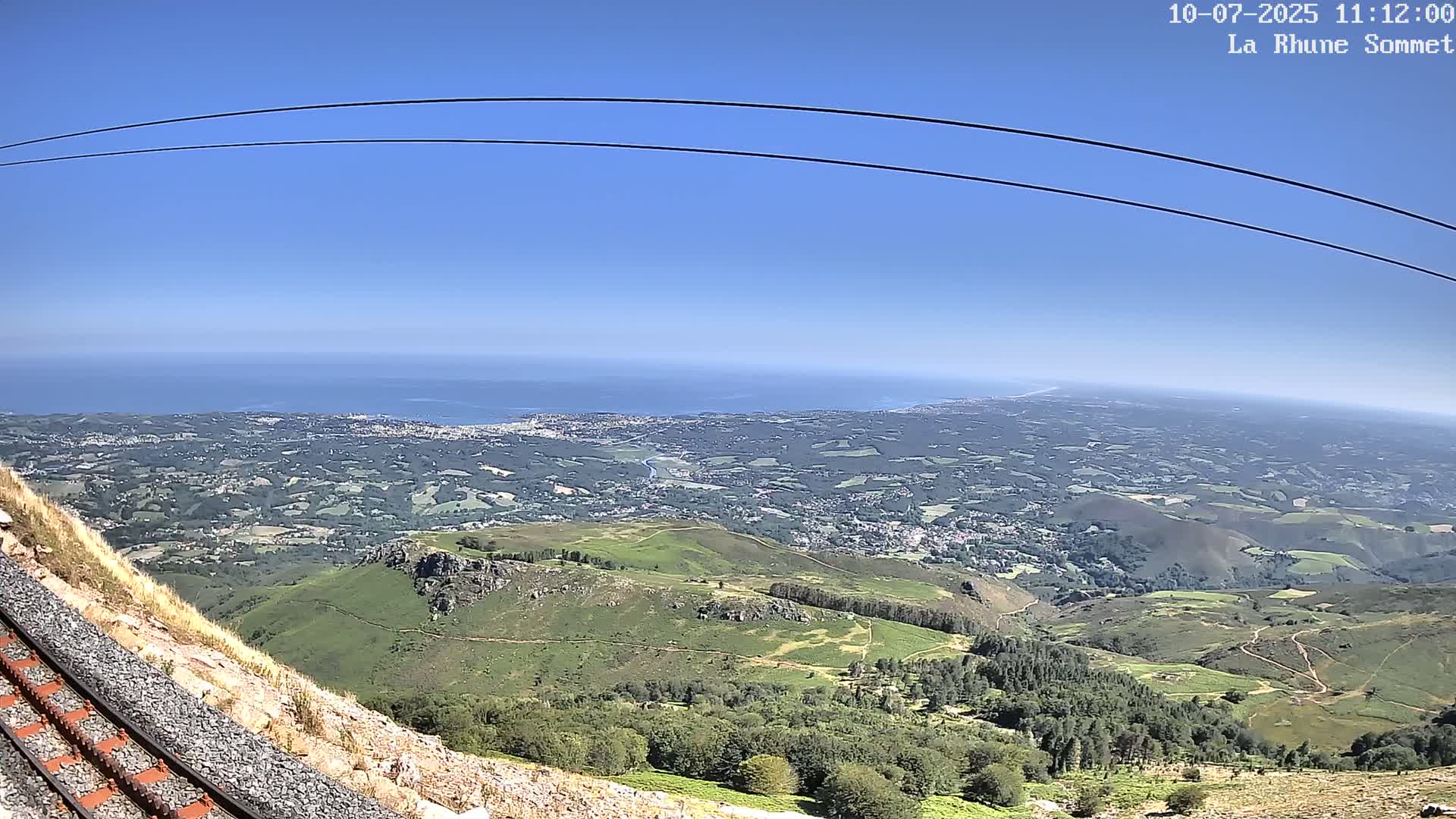 Saint-Jean-de-Luz from Sommet de La Rhune Mountain Summit Panaromic Live Cam - Bayonne, 	Pyrenees-Atlantiques, Nouvelle-Aquitaine, France