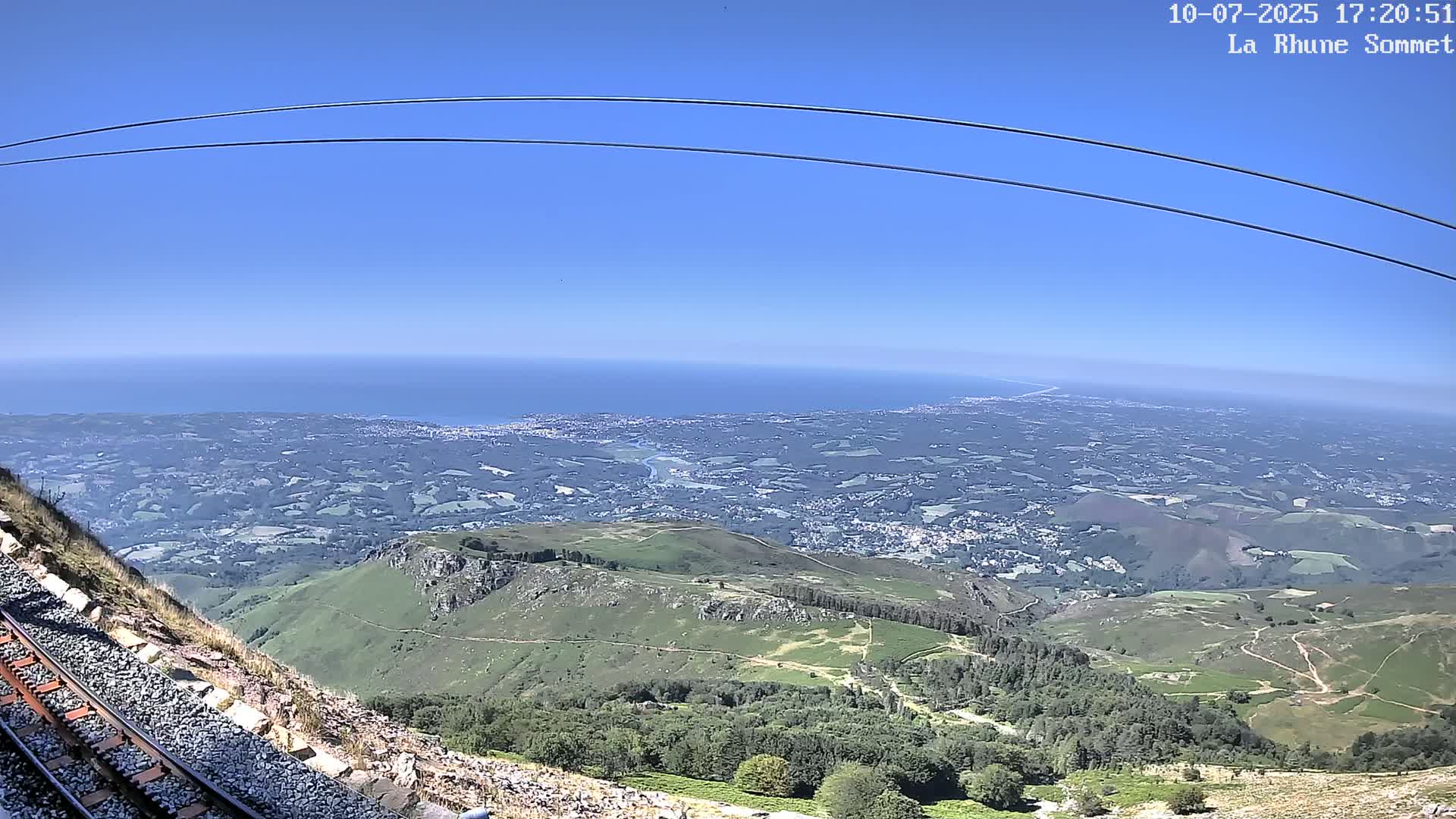 Saint-Jean-de-Luz from Sommet de La Rhune Mountain Summit Panaromic Live Cam - Bayonne, 	Pyrenees-Atlantiques, Nouvelle-Aquitaine, France