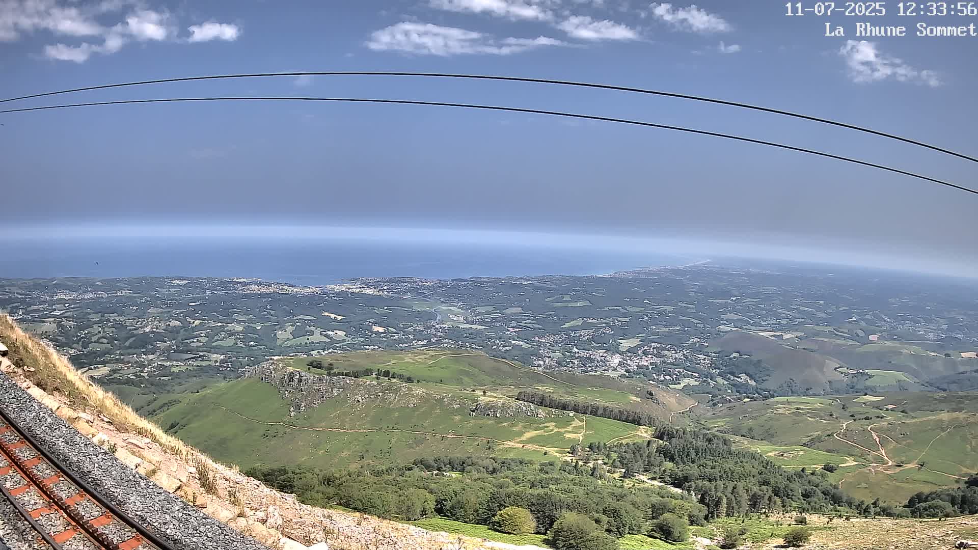 Saint-Jean-de-Luz from Sommet de La Rhune Mountain Summit Panaromic Live Cam - Bayonne, 	Pyrenees-Atlantiques, Nouvelle-Aquitaine, France