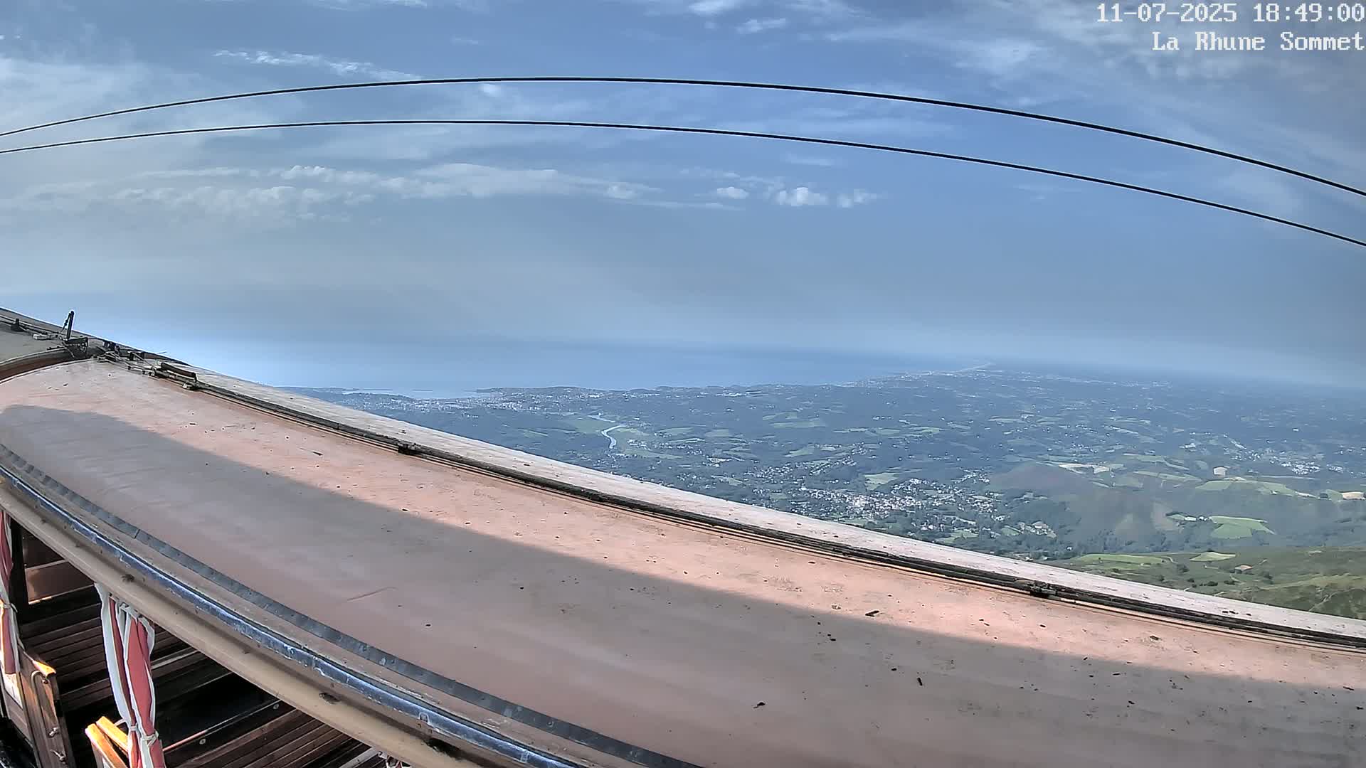 Saint-Jean-de-Luz from Sommet de La Rhune Mountain Summit Panaromic Live Cam - Bayonne, 	Pyrenees-Atlantiques, Nouvelle-Aquitaine, France