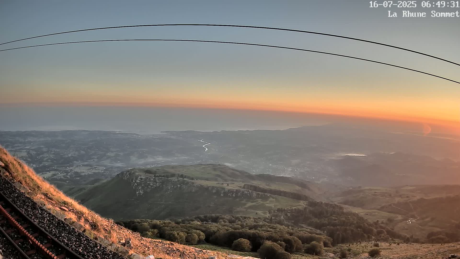 Saint-Jean-de-Luz from Sommet de La Rhune Mountain Summit Panaromic Live Cam - Bayonne, 	Pyrenees-Atlantiques, Nouvelle-Aquitaine, France