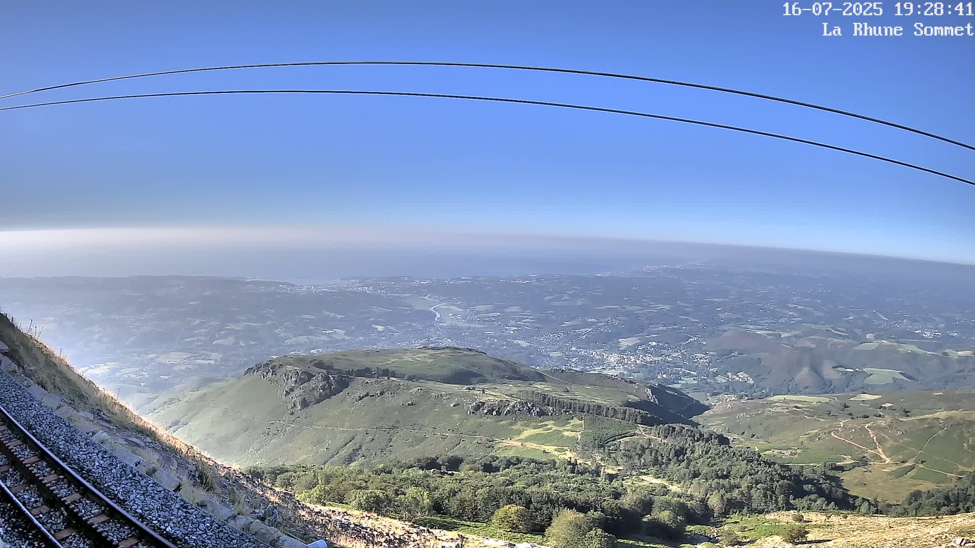 Saint-Jean-de-Luz from Sommet de La Rhune Mountain Summit Panaromic Live Cam - Bayonne, 	Pyrenees-Atlantiques, Nouvelle-Aquitaine, France