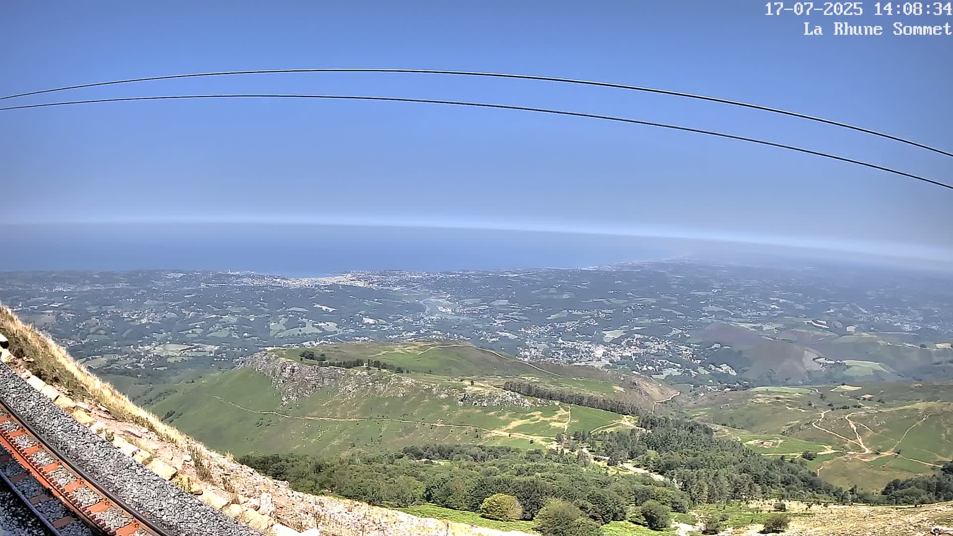 Saint-Jean-de-Luz from Sommet de La Rhune Mountain Summit Panaromic Live Cam - Bayonne, 	Pyrenees-Atlantiques, Nouvelle-Aquitaine, France