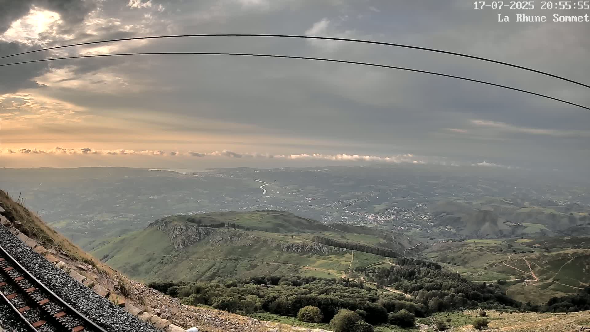 Saint-Jean-de-Luz from Sommet de La Rhune Mountain Summit Panaromic Live Cam - Bayonne, 	Pyrenees-Atlantiques, Nouvelle-Aquitaine, France