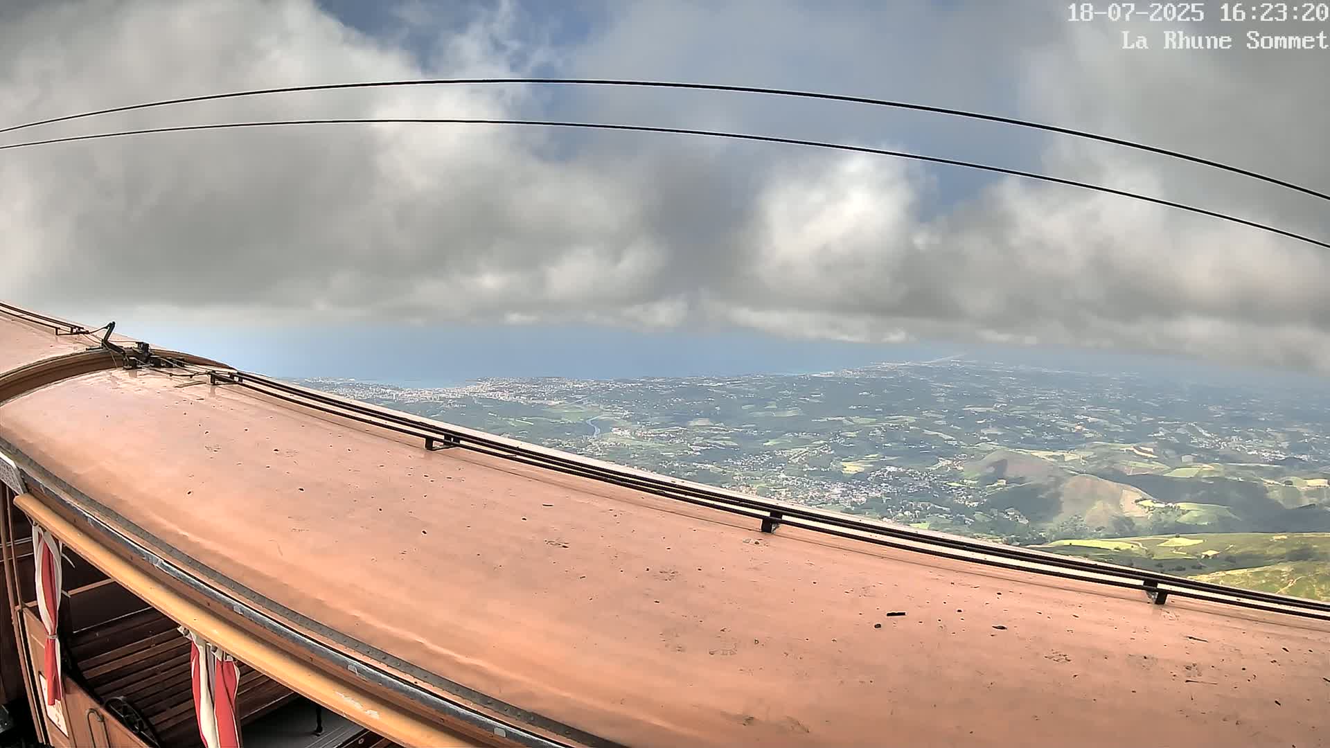 Saint-Jean-de-Luz from Sommet de La Rhune Mountain Summit Panaromic Live Cam - Bayonne, 	Pyrenees-Atlantiques, Nouvelle-Aquitaine, France
