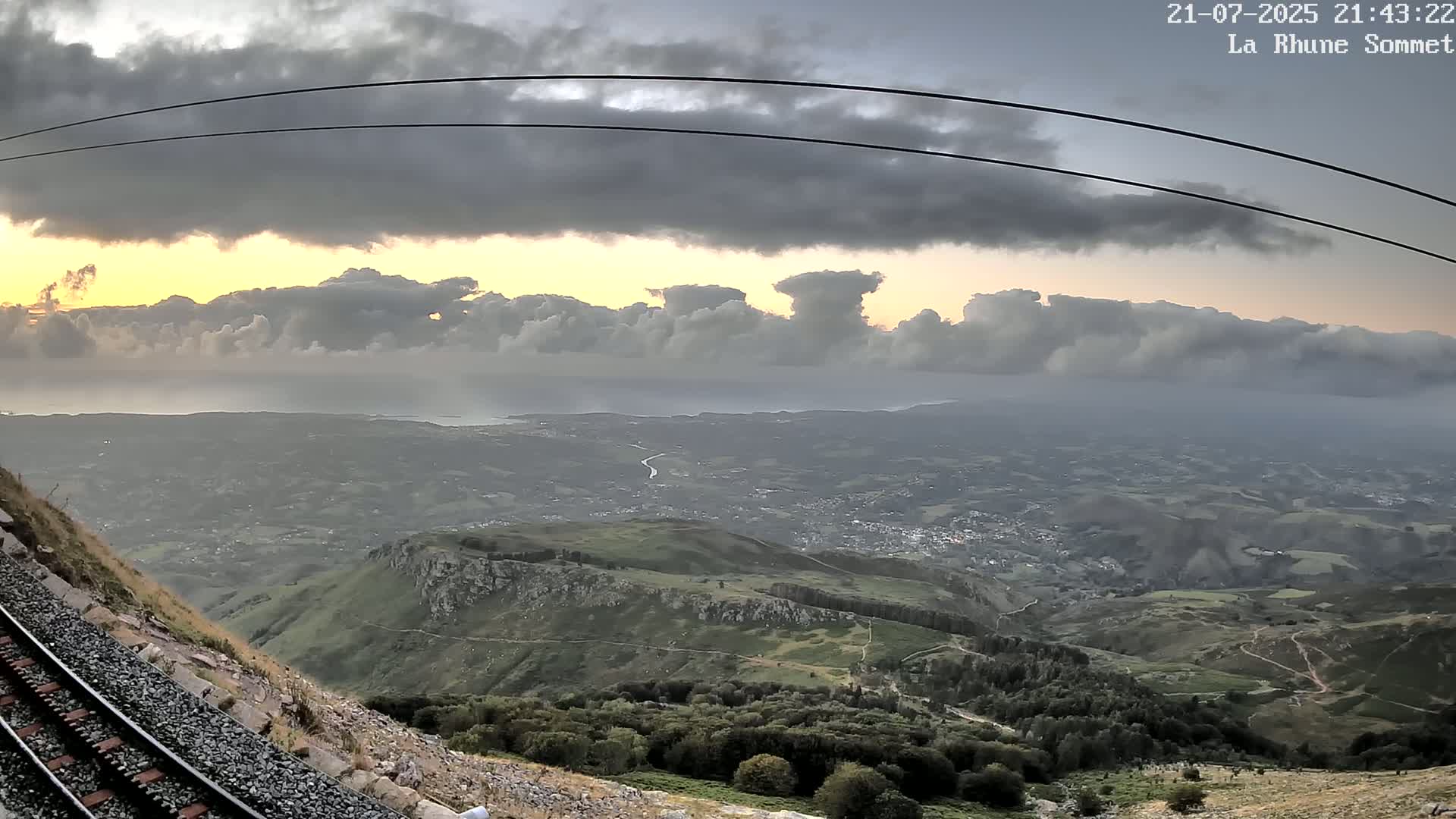 Saint-Jean-de-Luz from Sommet de La Rhune Mountain Summit Panaromic Live Cam - Bayonne, 	Pyrenees-Atlantiques, Nouvelle-Aquitaine, France
