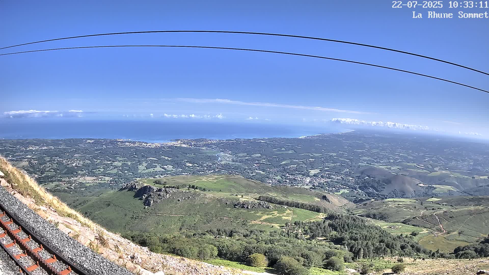 Saint-Jean-de-Luz from Sommet de La Rhune Mountain Summit Panaromic Live Cam - Bayonne, 	Pyrenees-Atlantiques, Nouvelle-Aquitaine, France