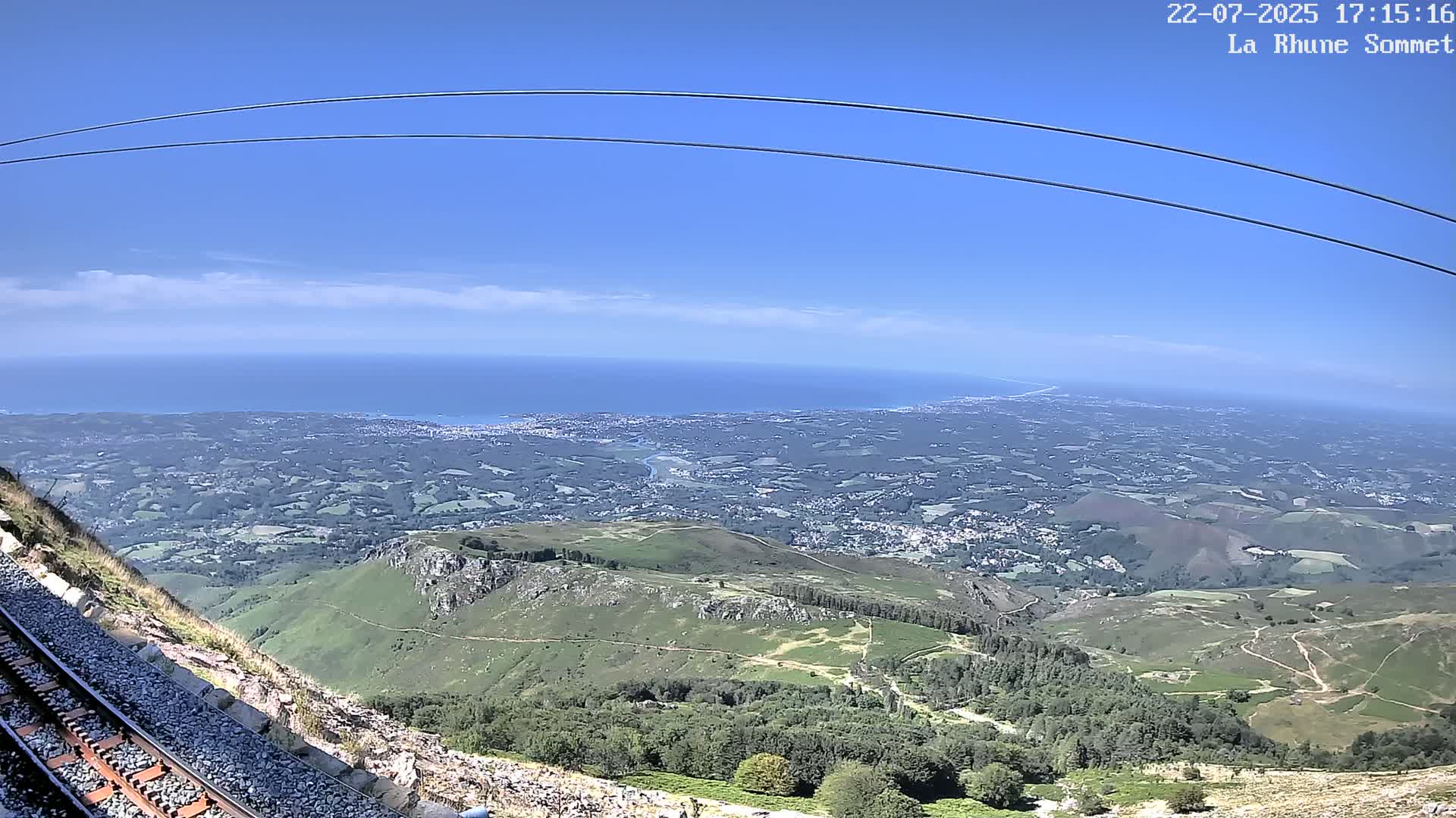 Saint-Jean-de-Luz from Sommet de La Rhune Mountain Summit Panaromic Live Cam - Bayonne, 	Pyrenees-Atlantiques, Nouvelle-Aquitaine, France
