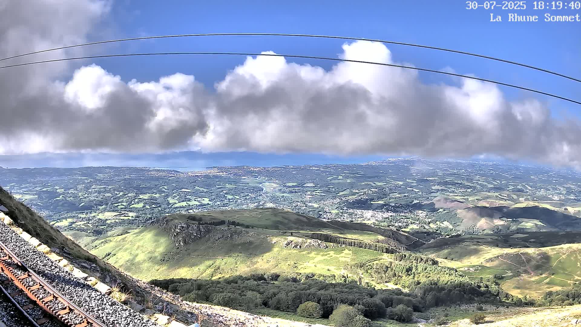 Saint-Jean-de-Luz from Sommet de La Rhune Mountain Summit Panaromic Live Cam - Bayonne, 	Pyrenees-Atlantiques, Nouvelle-Aquitaine, France