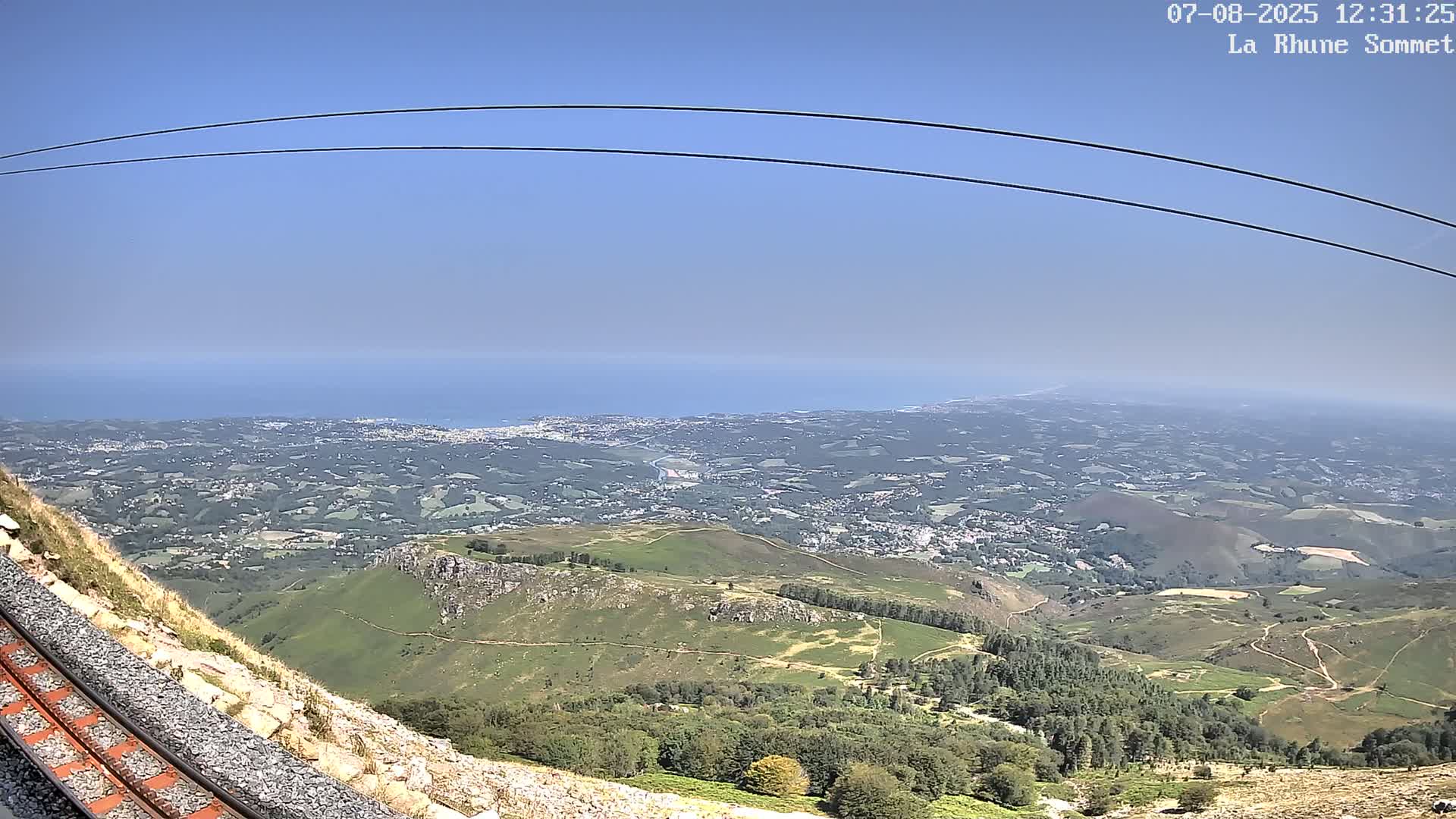 Saint-Jean-de-Luz from Sommet de La Rhune Mountain Summit Panaromic Live Cam - Bayonne, 	Pyrenees-Atlantiques, Nouvelle-Aquitaine, France