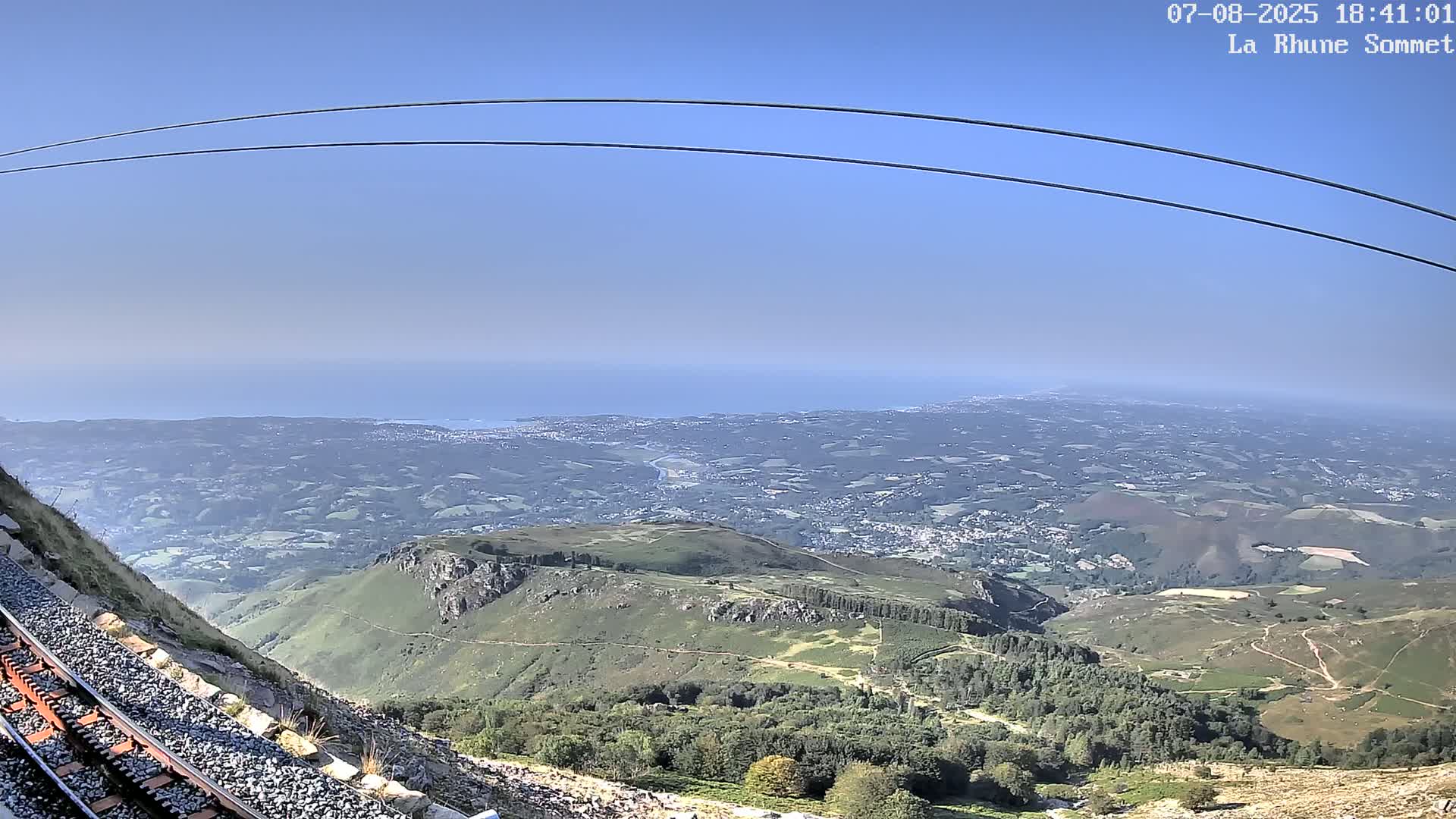 Saint-Jean-de-Luz from Sommet de La Rhune Mountain Summit Panaromic Live Cam - Bayonne, 	Pyrenees-Atlantiques, Nouvelle-Aquitaine, France