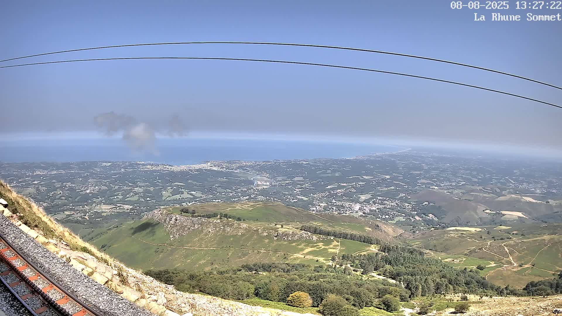 Saint-Jean-de-Luz from Sommet de La Rhune Mountain Summit Panaromic Live Cam - Bayonne, 	Pyrenees-Atlantiques, Nouvelle-Aquitaine, France