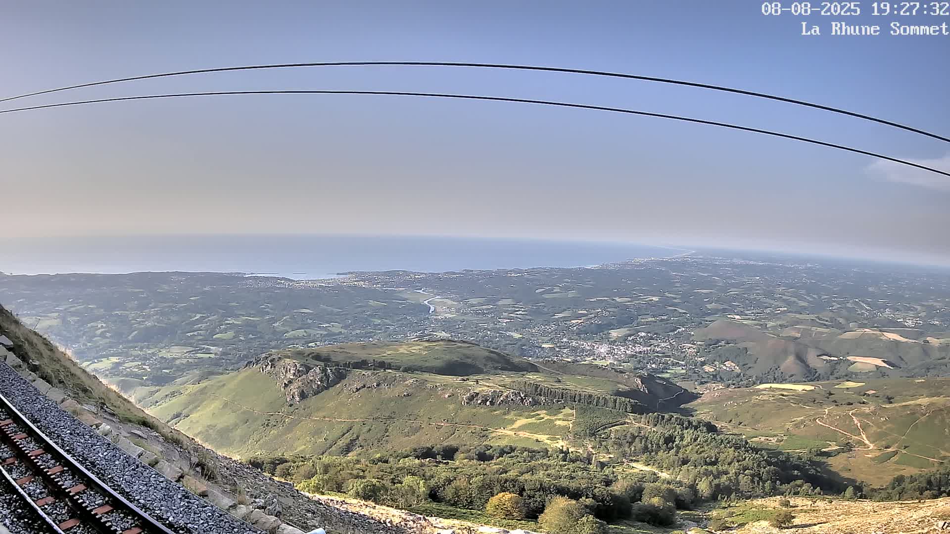 Saint-Jean-de-Luz from Sommet de La Rhune Mountain Summit Panaromic Live Cam - Bayonne, 	Pyrenees-Atlantiques, Nouvelle-Aquitaine, France