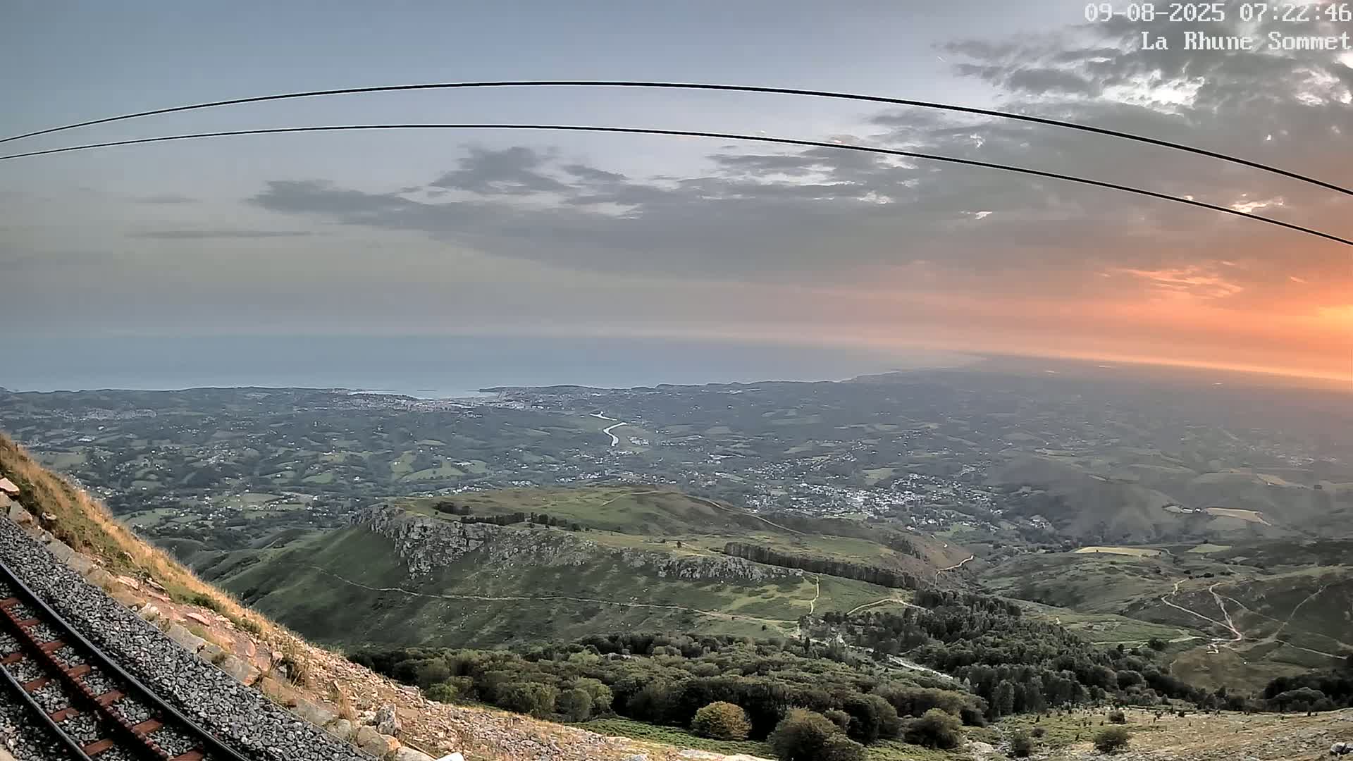 Saint-Jean-de-Luz from Sommet de La Rhune Mountain Summit Panaromic Live Cam - Bayonne, 	Pyrenees-Atlantiques, Nouvelle-Aquitaine, France