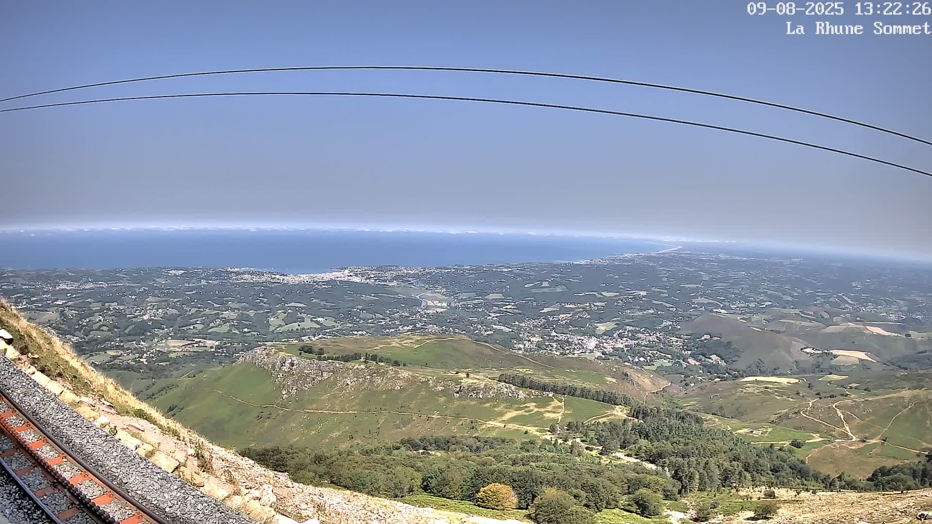 Saint-Jean-de-Luz from Sommet de La Rhune Mountain Summit Panaromic Live Cam - Bayonne, 	Pyrenees-Atlantiques, Nouvelle-Aquitaine, France